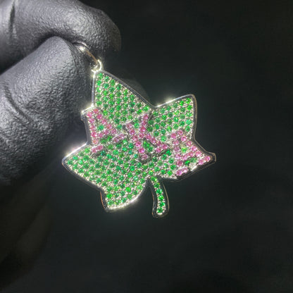 Alpha Kappa Alpha sorority pendant detail by Q. Jones Custom