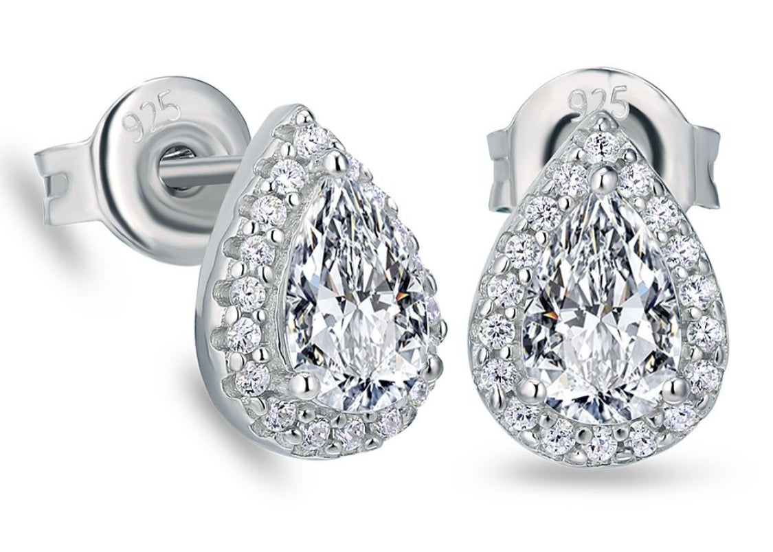 Pear-Cut Moissanite Stud Earrings